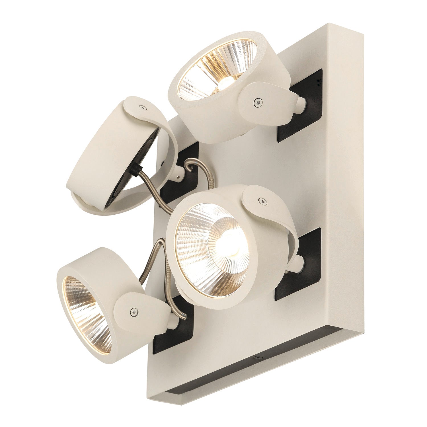KALU, luminária de parede e de teto, quatro lâmpadas, LED, 3000 K, retangular, branco/preto, 60º