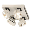 KALU, luminária de parede e de teto, quatro lâmpadas, LED, 3000 K, retangular, branco/preto, 60º
