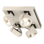 KALU, luminária de parede e de teto, quatro lâmpadas, LED, 3000 K, retangular, branco/preto, 60º