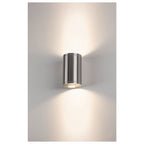 ROX WALL OUT, UP/DOWN, QPAR11, luminária de parede para exteriores, alumínio escovado, máx. 2x50 W, IP44