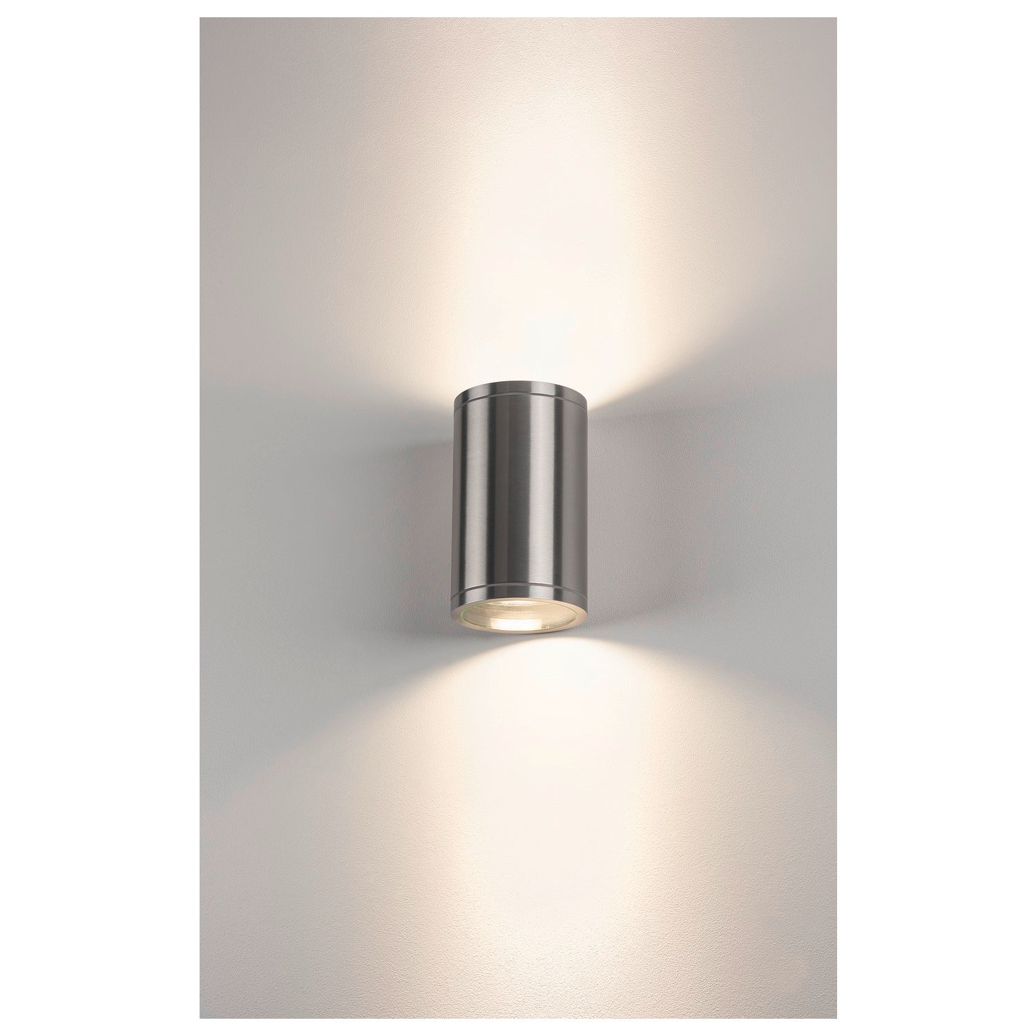 ROX WALL OUT, UP/DOWN, QPAR11, outdoor wall light, brushed aluminium, max. 2x50 W, IP44