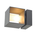 SQUARE TURN, QT14, outdoor wall light, silver grey, max. 42 W, IP44