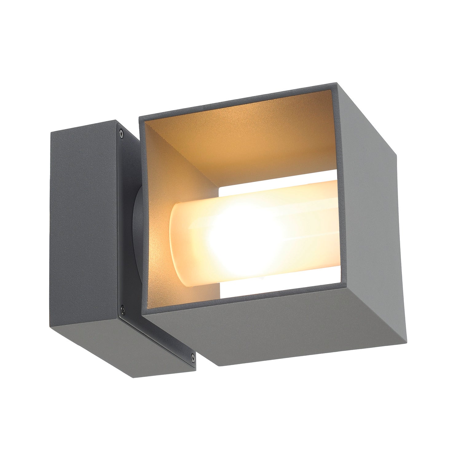 SQUARE TURN, QT14, outdoor wall light, silver grey, max. 42 W, IP44