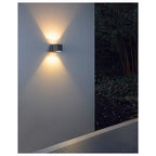 SQUARE TURN, QT14, outdoor wall light, silver grey, max. 42 W, IP44