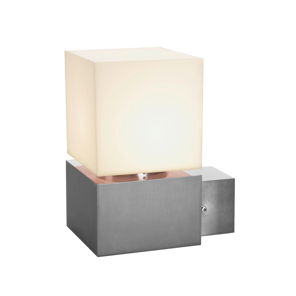 SQUARE WALL, E27, luminária de parede para exteriores, aço inoxidável, máx. 20 W, IP44