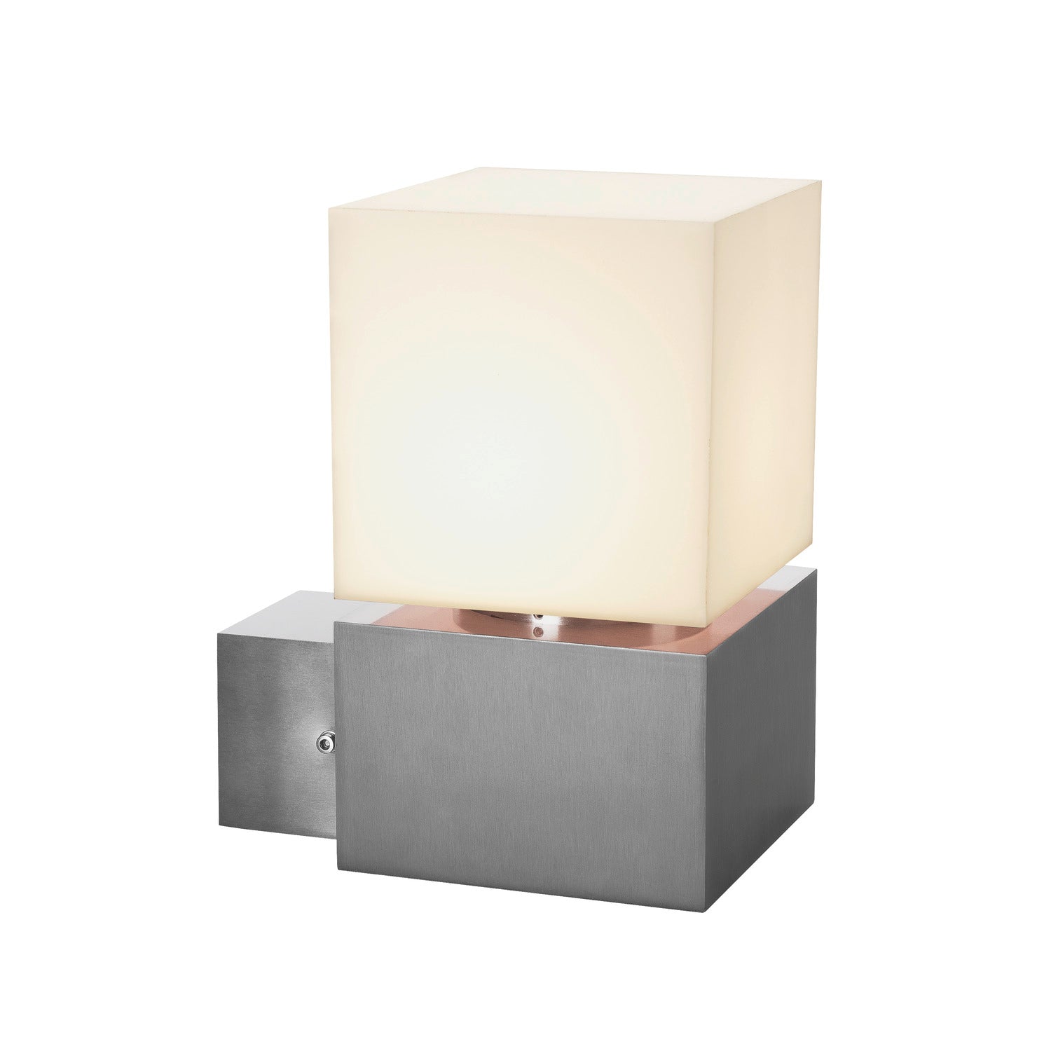 SQUARE WALL, E27, luminária de parede para exteriores, aço inoxidável, máx. 20 W, IP44
