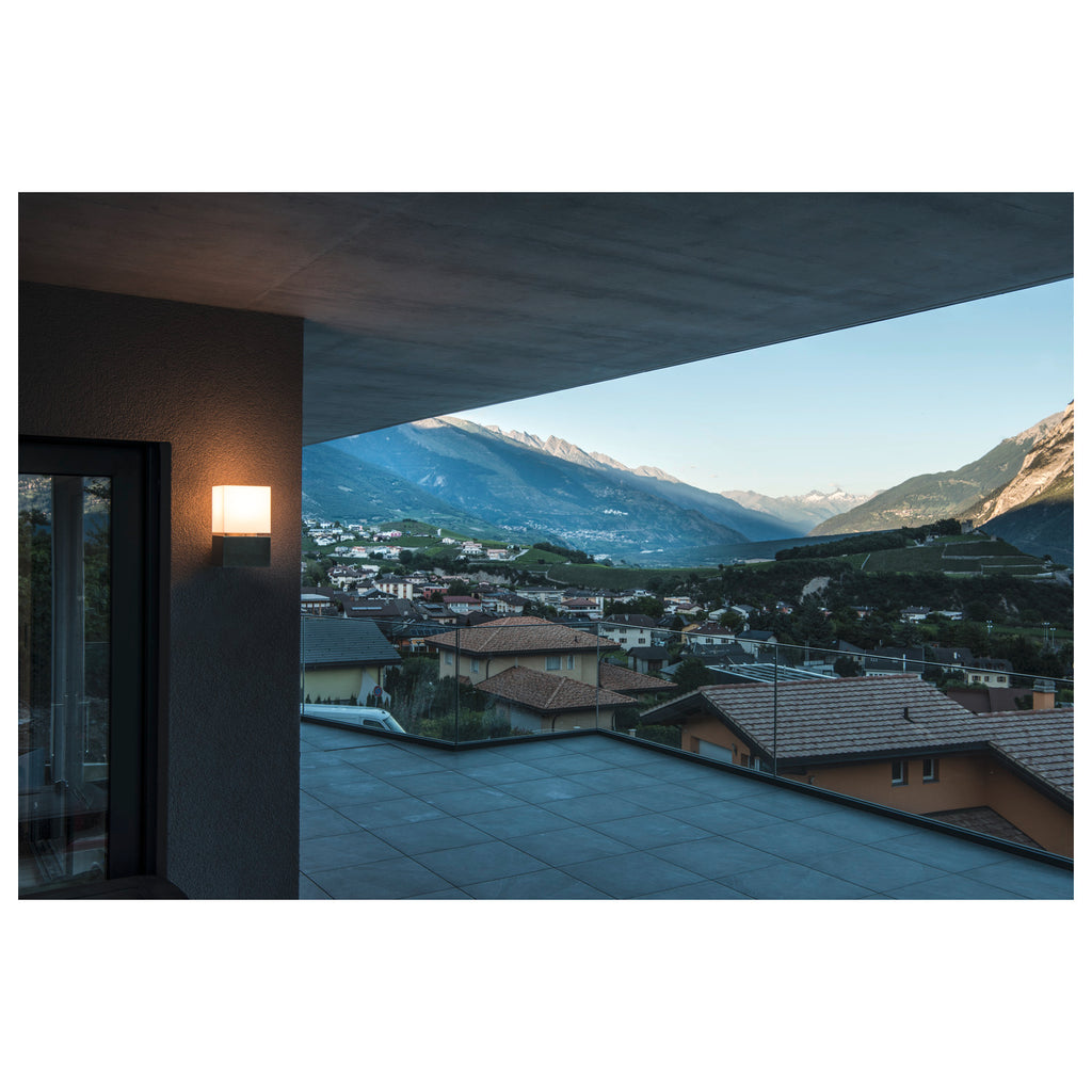 SQUARE WALL, E27, luminária de parede para exteriores, aço inoxidável, máx. 20 W, IP44