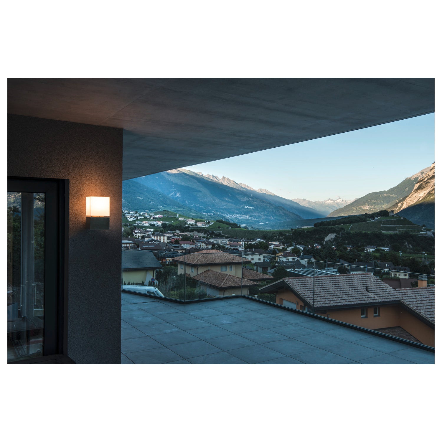 SQUARE WALL, E27, luminária de parede para exteriores, aço inoxidável, máx. 20 W, IP44