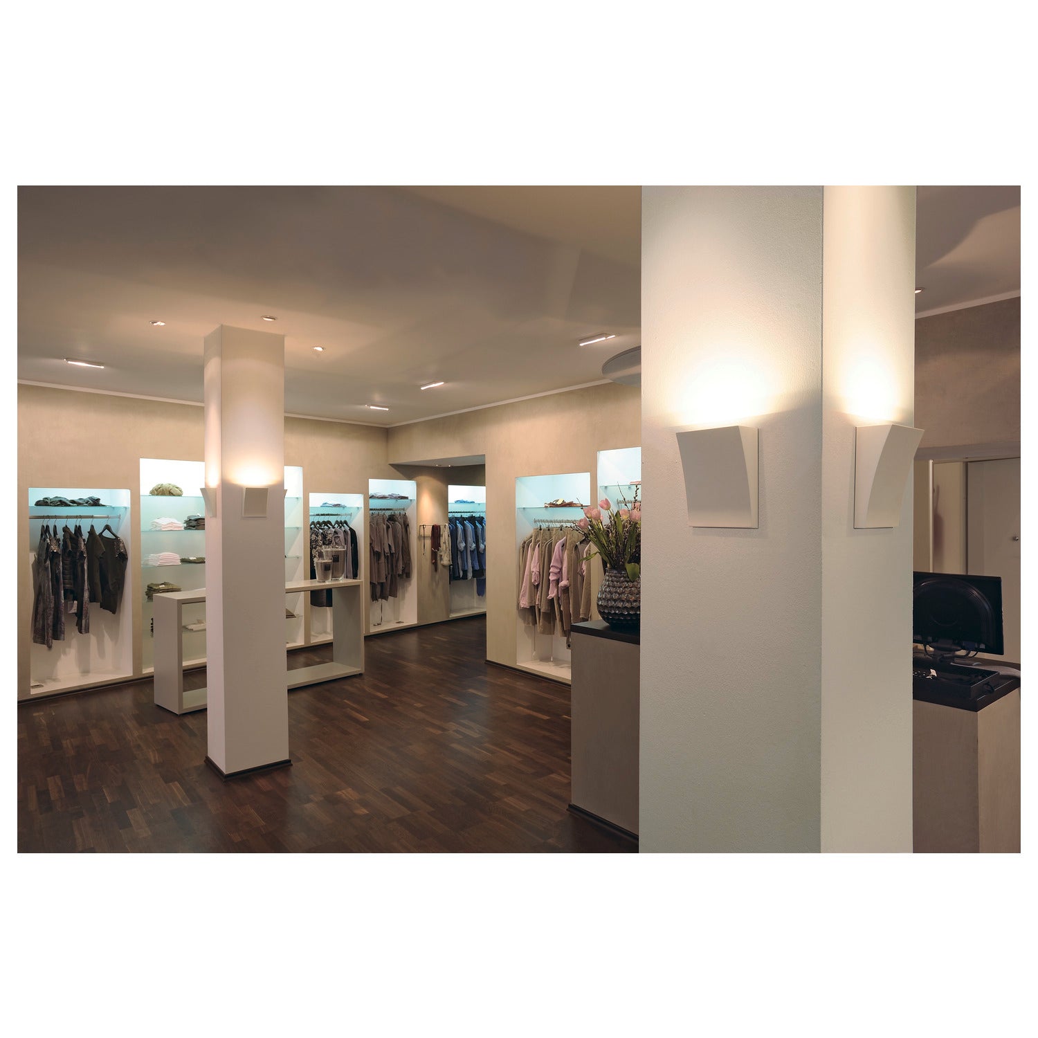 DELWA WIDE LED, luminária de parede para exteriores, 3000 K, 100°, branco, IP44