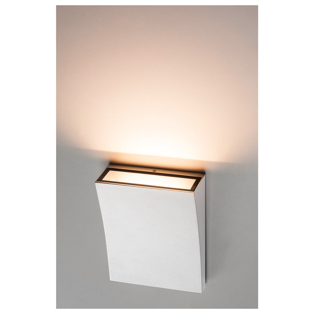 DELWA WIDE LED, luminária de parede para exteriores, 3000 K, 100°, branco, IP44