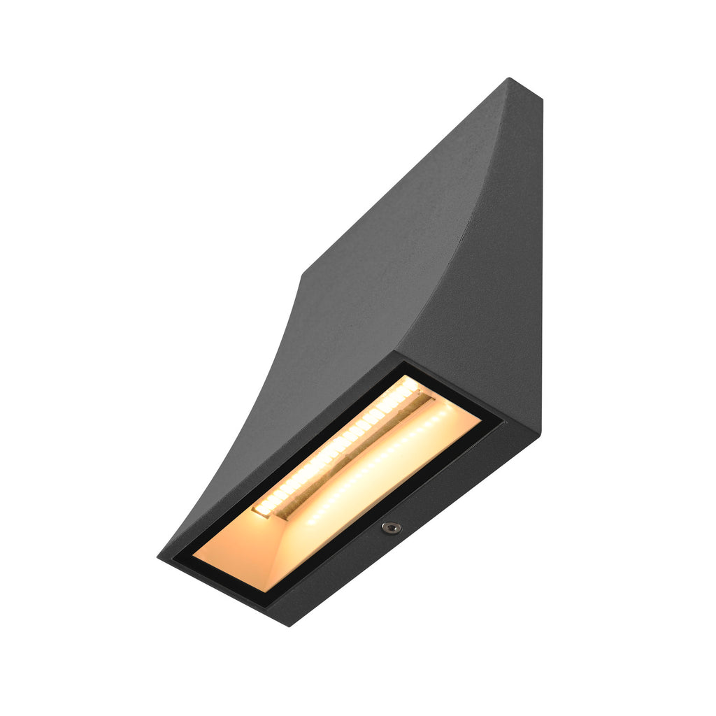DELWA WIDE LED, luminária de parede para exteriores, 3000 K, 100°, antracite, IP44