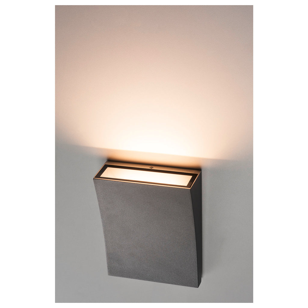 DELWA WIDE LED, luminária de parede para exteriores, 3000 K, 100°, antracite, IP44