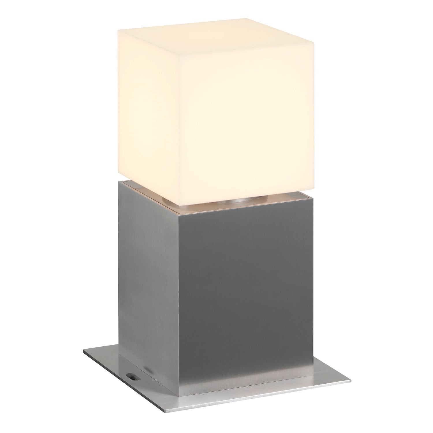 SQUARE POLE 30, E27, luminária de pé para exteriores, aço inoxidável, máx. 20 W, IP44