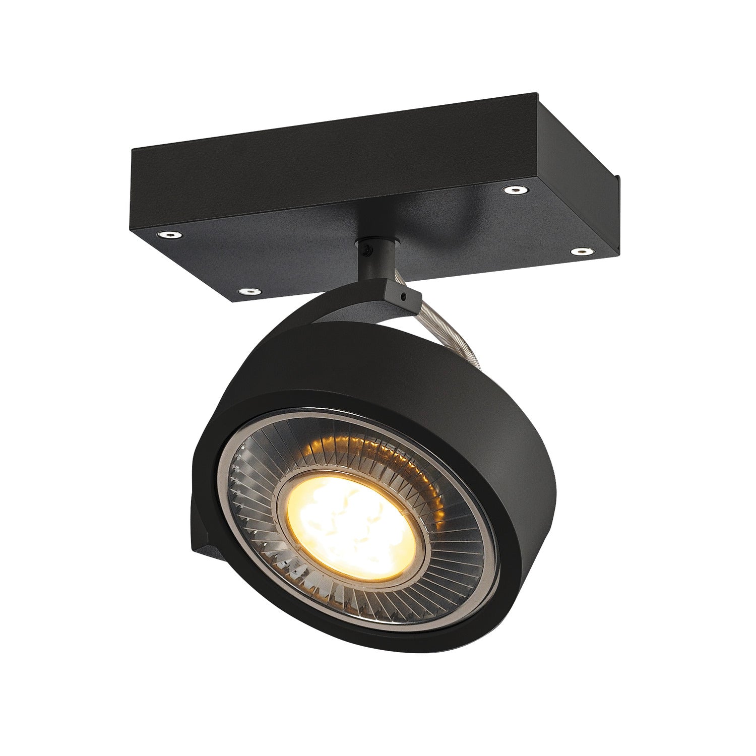 KALU, luminária de parede e de teto, QPAR111, uma lâmpada, preto, máx. 75 W