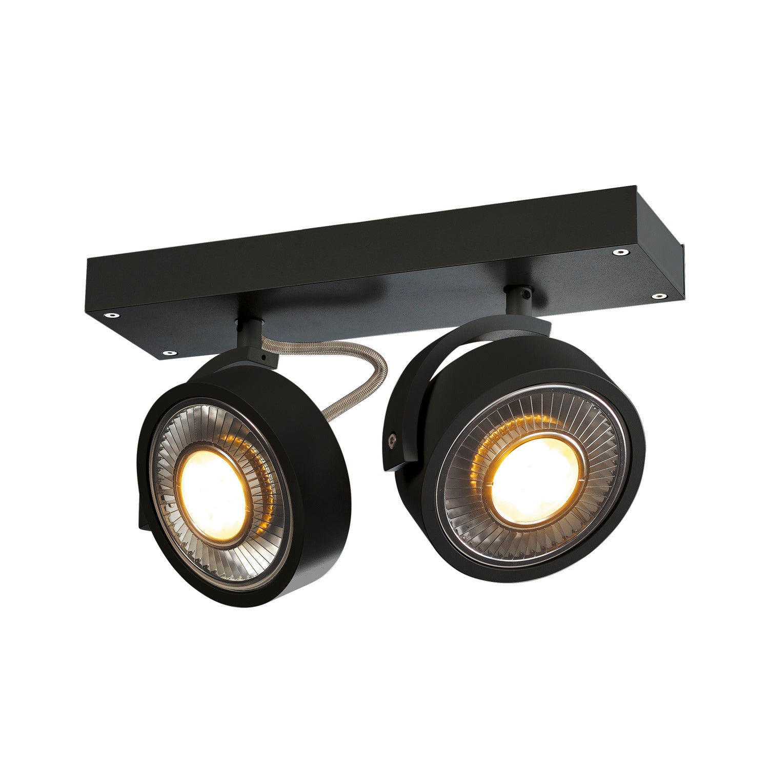KALU, luminária de parede e de teto, QPAR111, duas lâmpadas, preto, máx. 75 W
