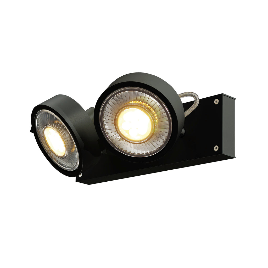 KALU, luminária de parede e de teto, QPAR111, duas lâmpadas, preto, máx. 75 W