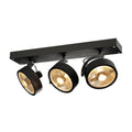 KALU, luminária de parede e de teto, QPAR111, três lâmpadas, preto, máx. 75 W