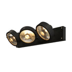 KALU, luminária de parede e de teto, QPAR111, três lâmpadas, preto, máx. 75 W
