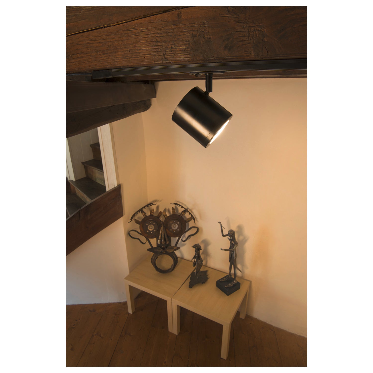 ENOLA_C, projetor para calha elétrica de alta voltagem de 1 fase, LED, 3000 K, preto, 35°, incl. adaptador de 1 fase