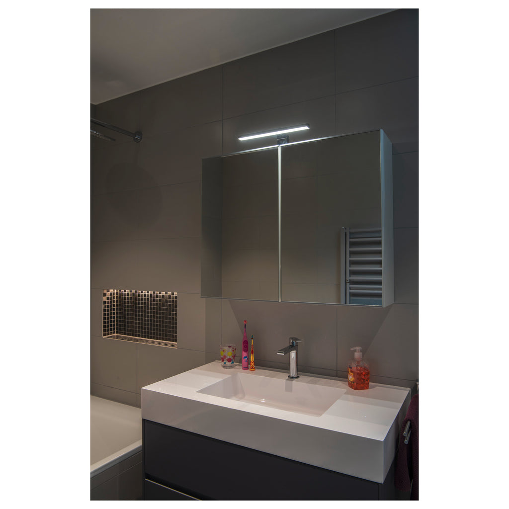 DORISA, luminária de espelho, LED, 4000 K, curto, cromado, IP44