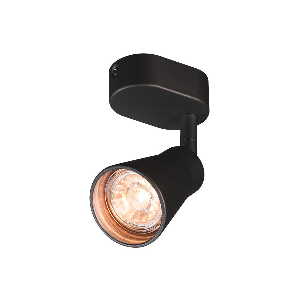 AVO CW Single, luminária de montagem na parede e no teto Indoor, QPAR51, preto, máx. 50 W