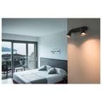 AVO CW Double, luminária de montagem na parede e no teto Indoor, QPAR51, preto, máx. 50 W