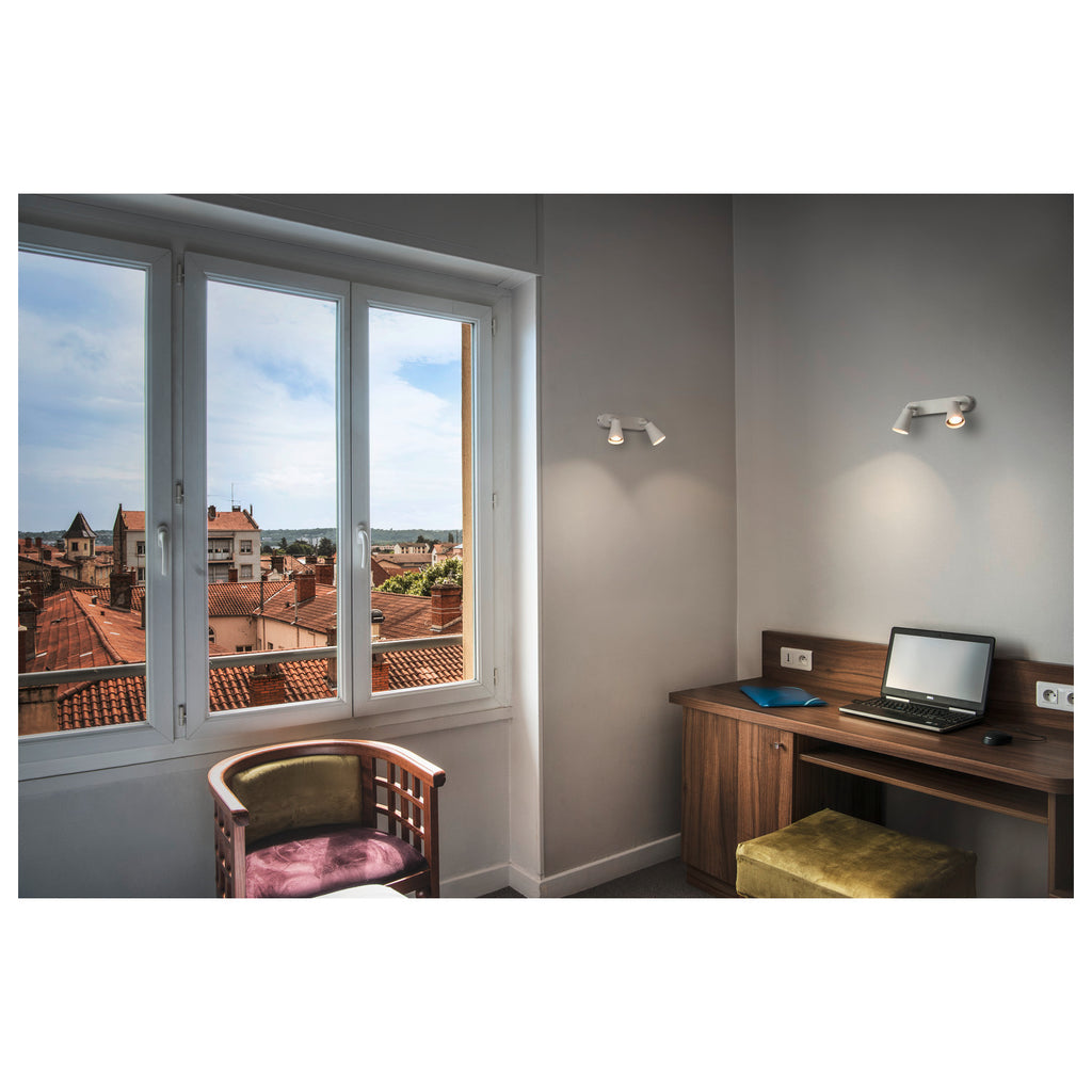 AVO CW Double, luminária de montagem na parede e no teto Indoor, QPAR51, branco, máx. 50 W