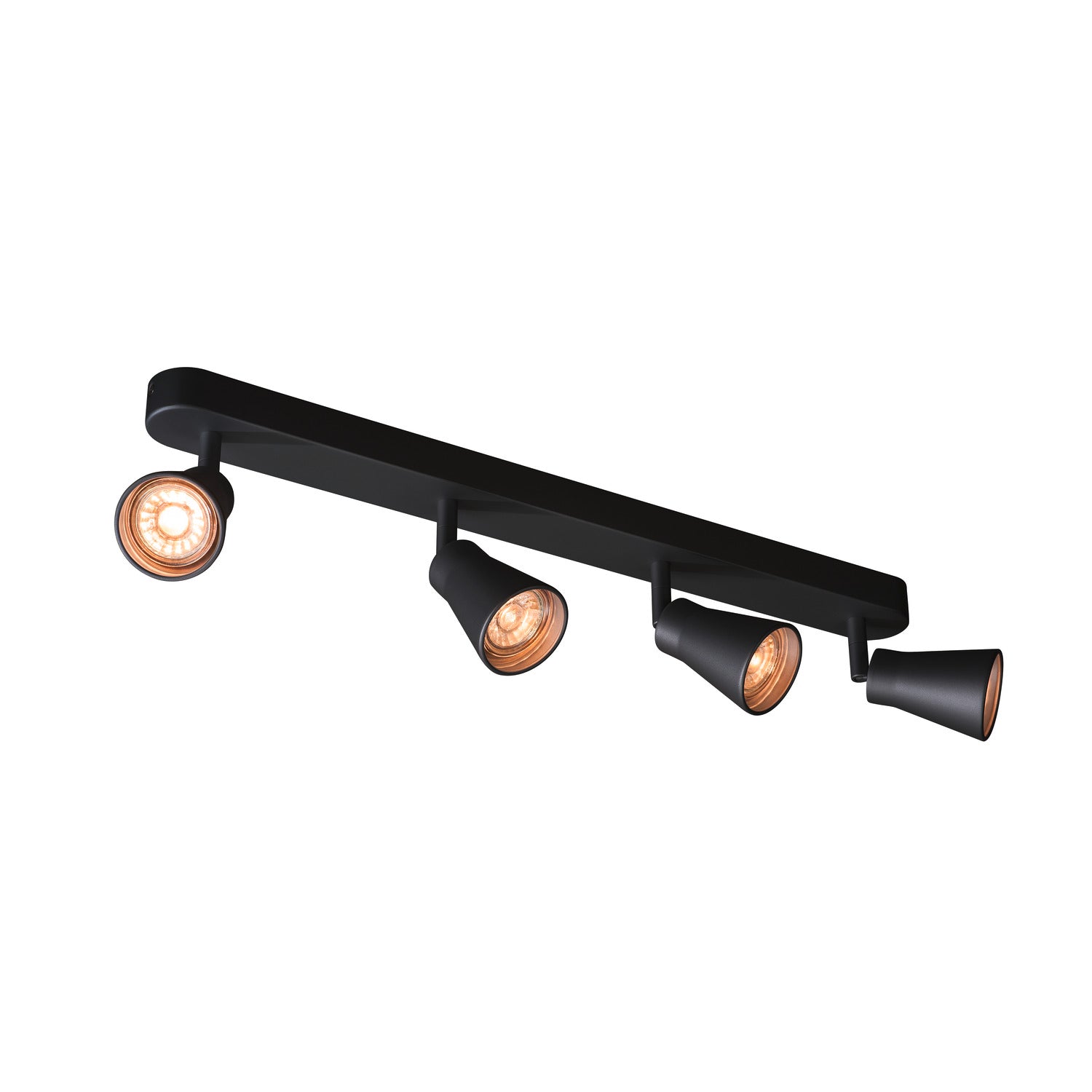AVO CW Quad, luminária de montagem na parede e no teto Indoor, QPAR51, preto, máx. 50 W