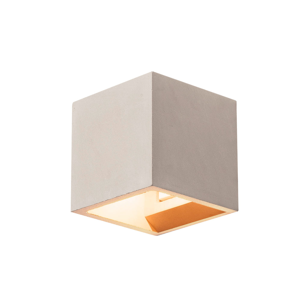 SOLID CUBE, luminária de parede, QT14, cinzento, máx. 25 W