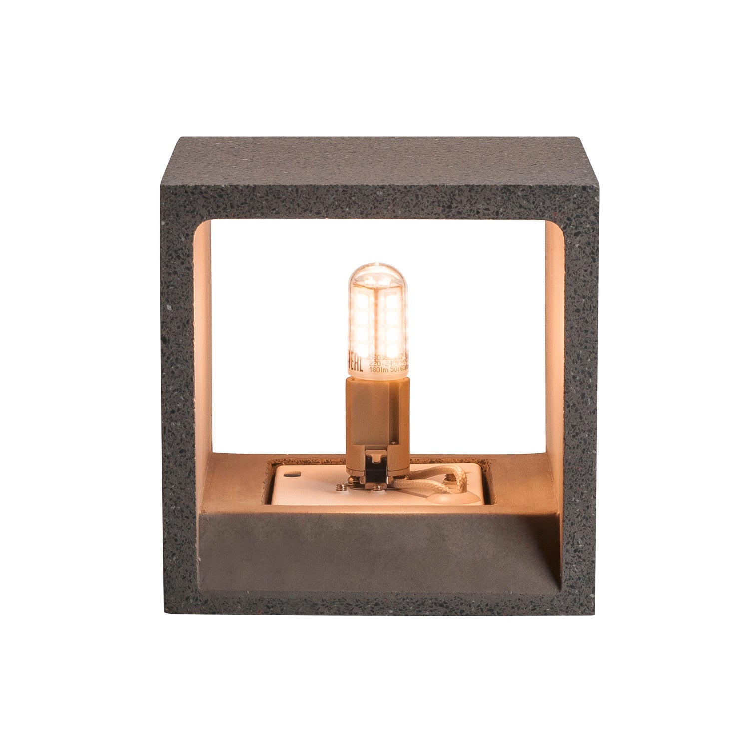 SOLID CUBE, luminária de parede, QT14, arenito preto, máx. 25 W
