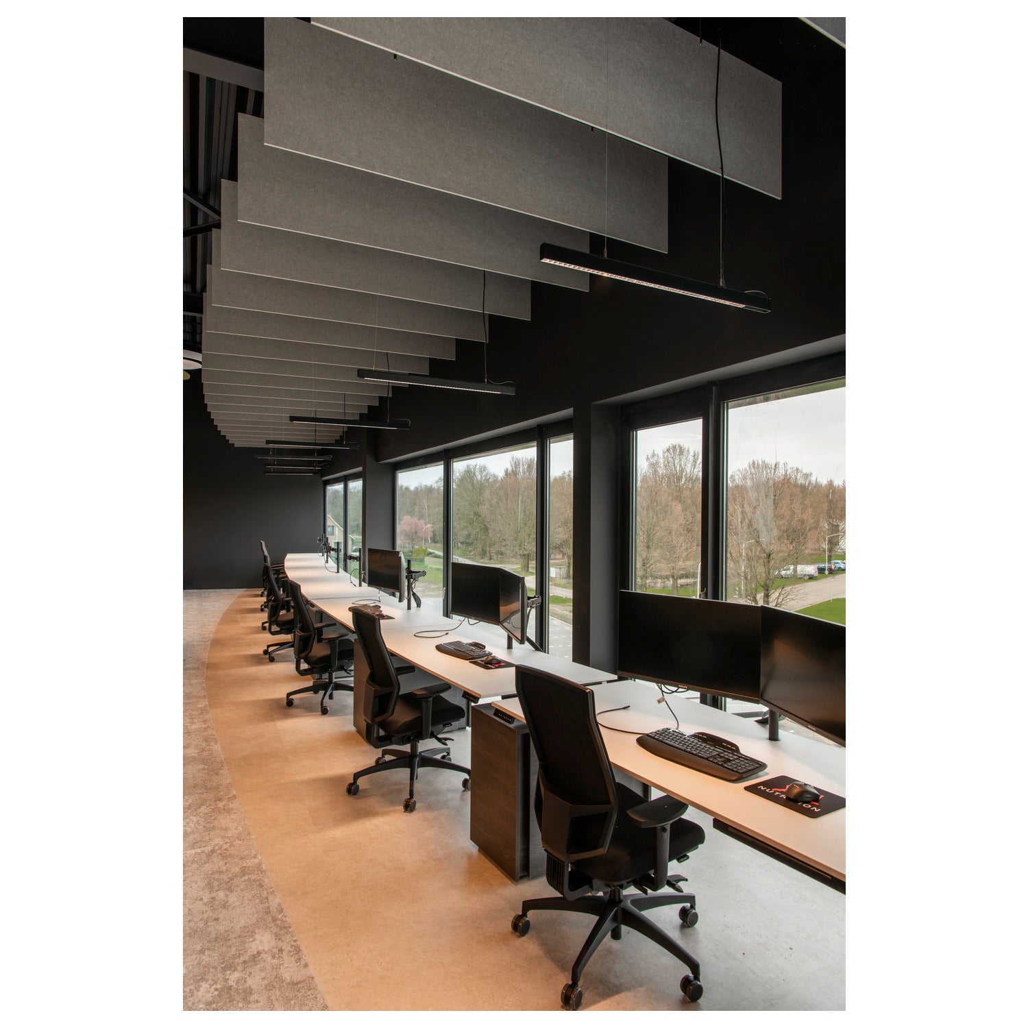Q-LINE PD, luminária pendente Indoor LED, 1 m, BAP, preto, 3000 K