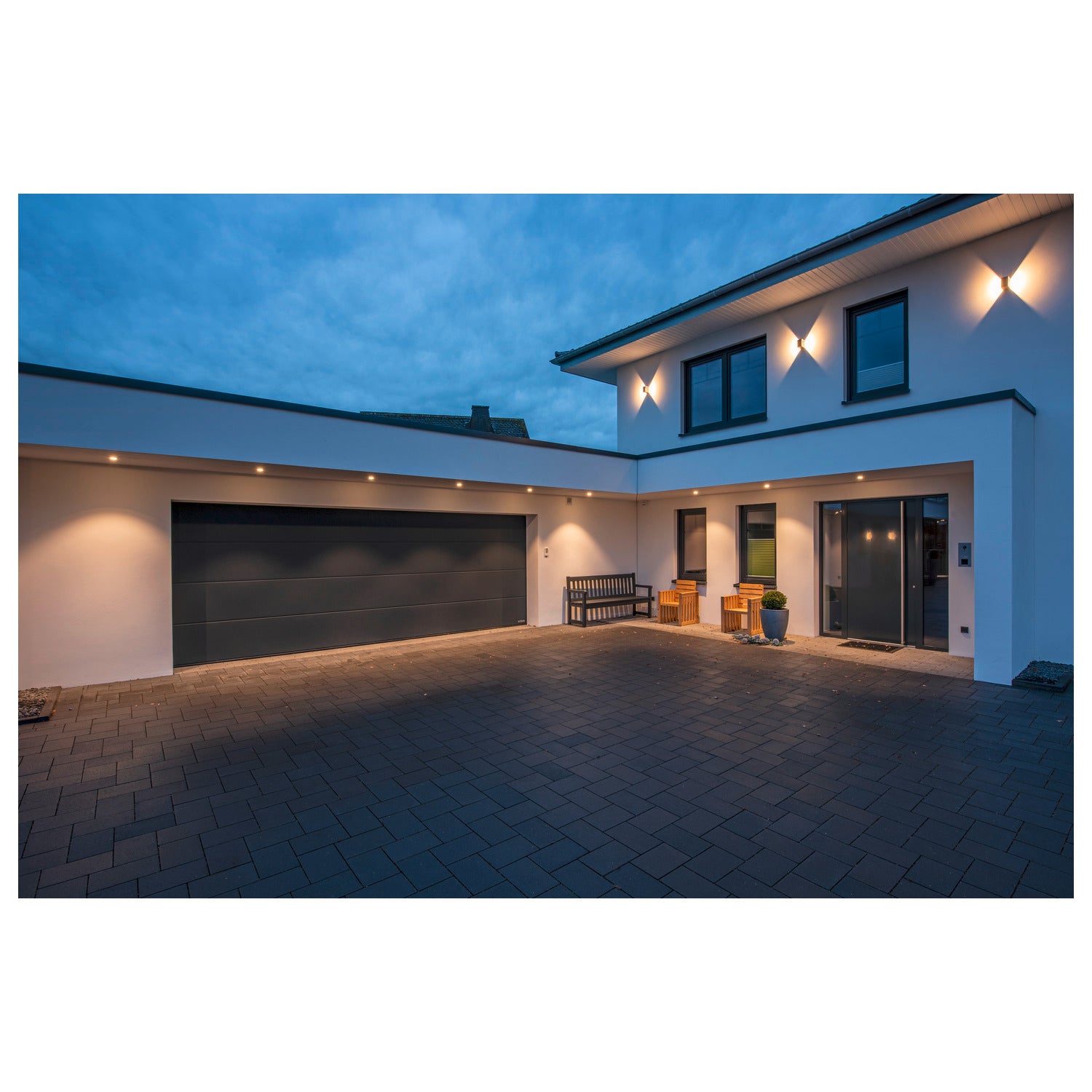 LOGS WALL, luminária de parede para exteriores, LED, 3000 K, IP65, angular, antracite, 8 W