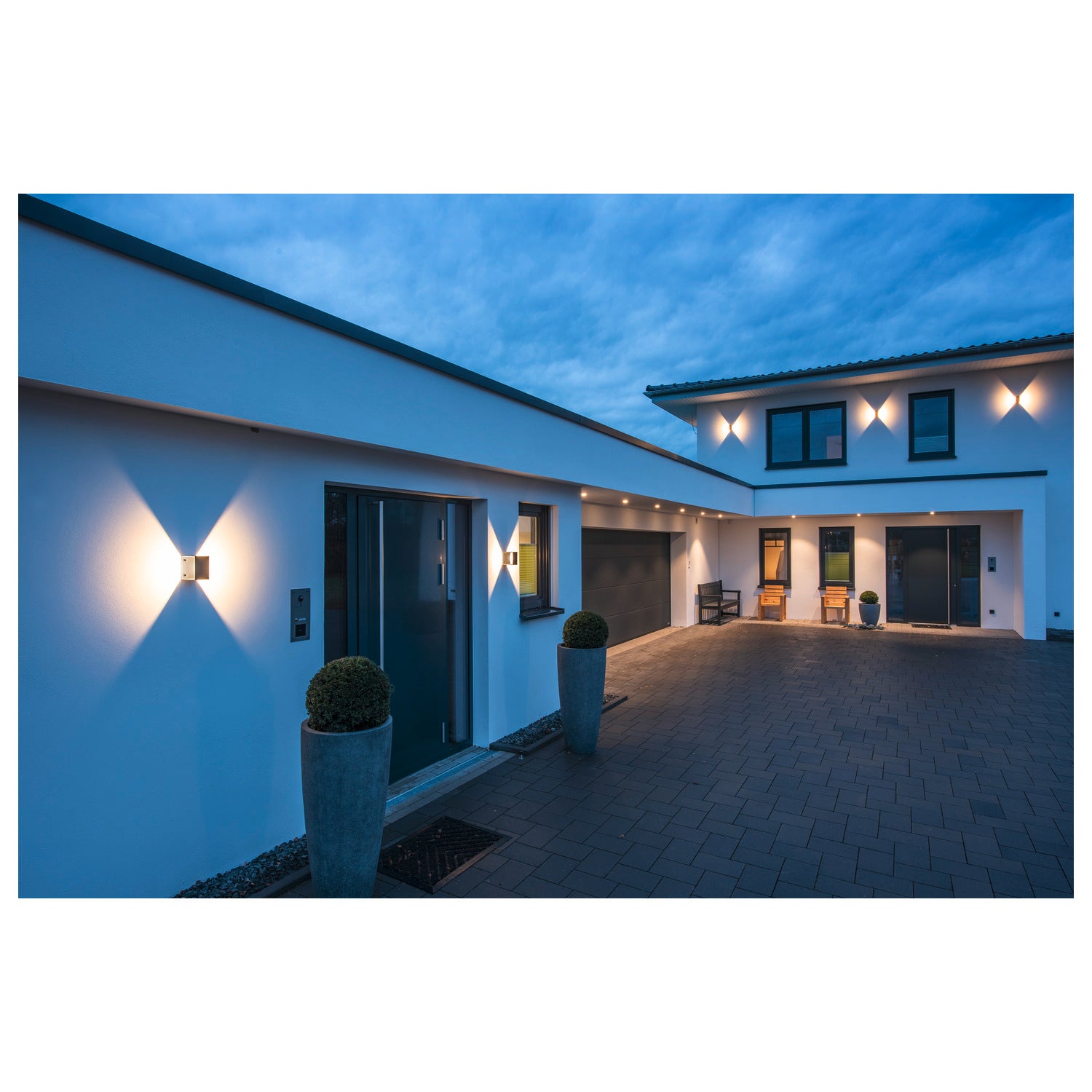 LOGS WALL, luminária de parede para exteriores, LED, 3000 K, IP65, angular, antracite, 8 W