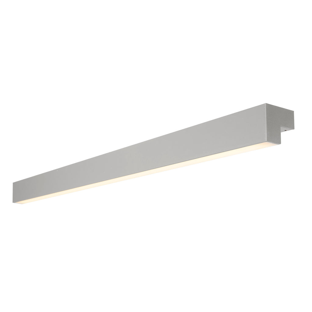 L-LINE 120, luminária de parede e de teto, LED, 3000 K, IP44, prateado, C/L/A 118/7/7 cm, 2x12,9 W