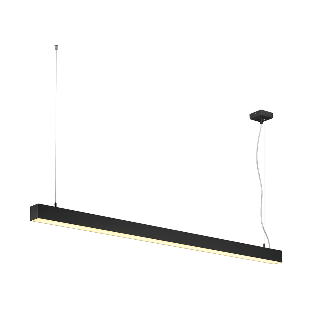Q-LINE DALI SINGLE LED, luminária pendente, luz regulável, 1500 mm, preto