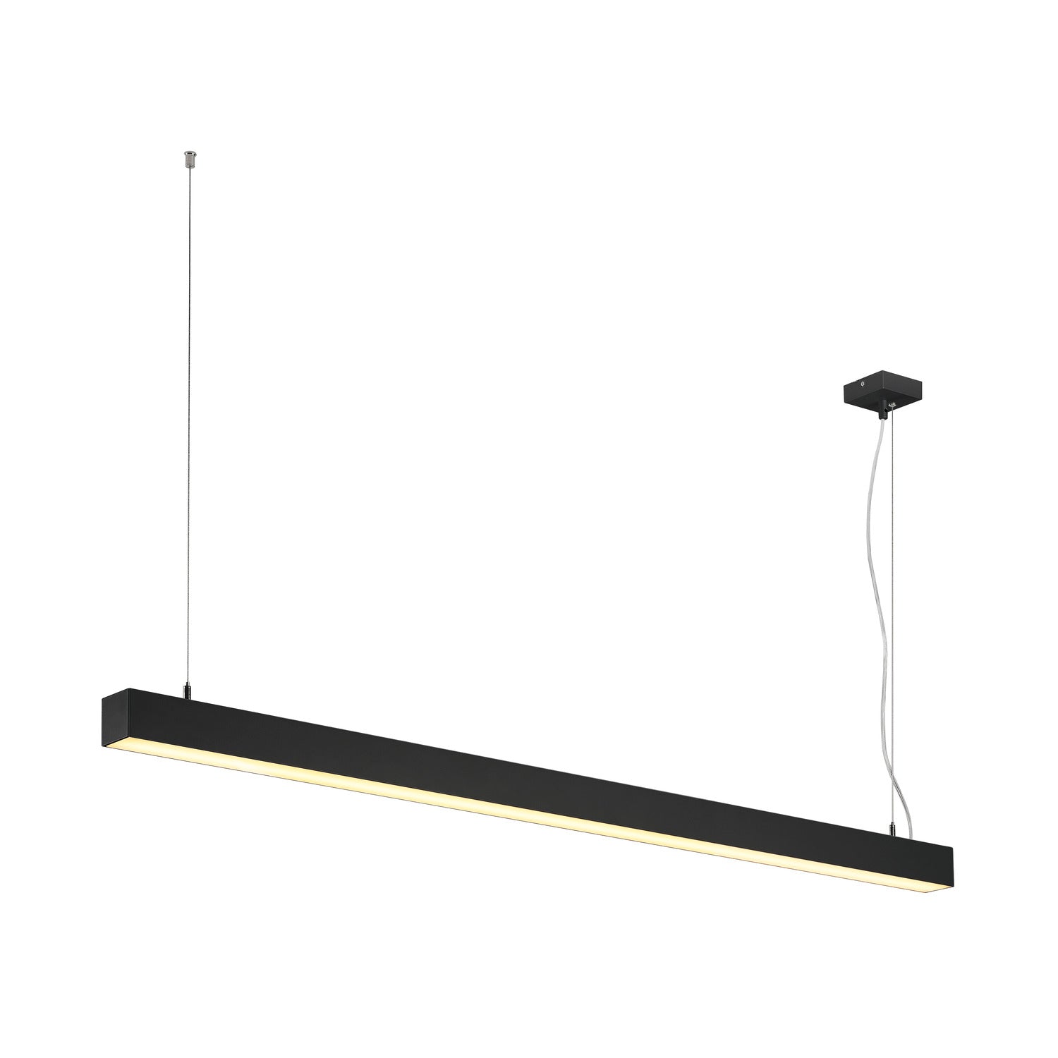 Q-LINE DALI SINGLE LED, luminária pendente, luz regulável, 1500 mm, preto