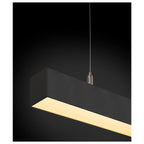 Q-LINE DALI SINGLE LED, luminária pendente, luz regulável, 1500 mm, preto