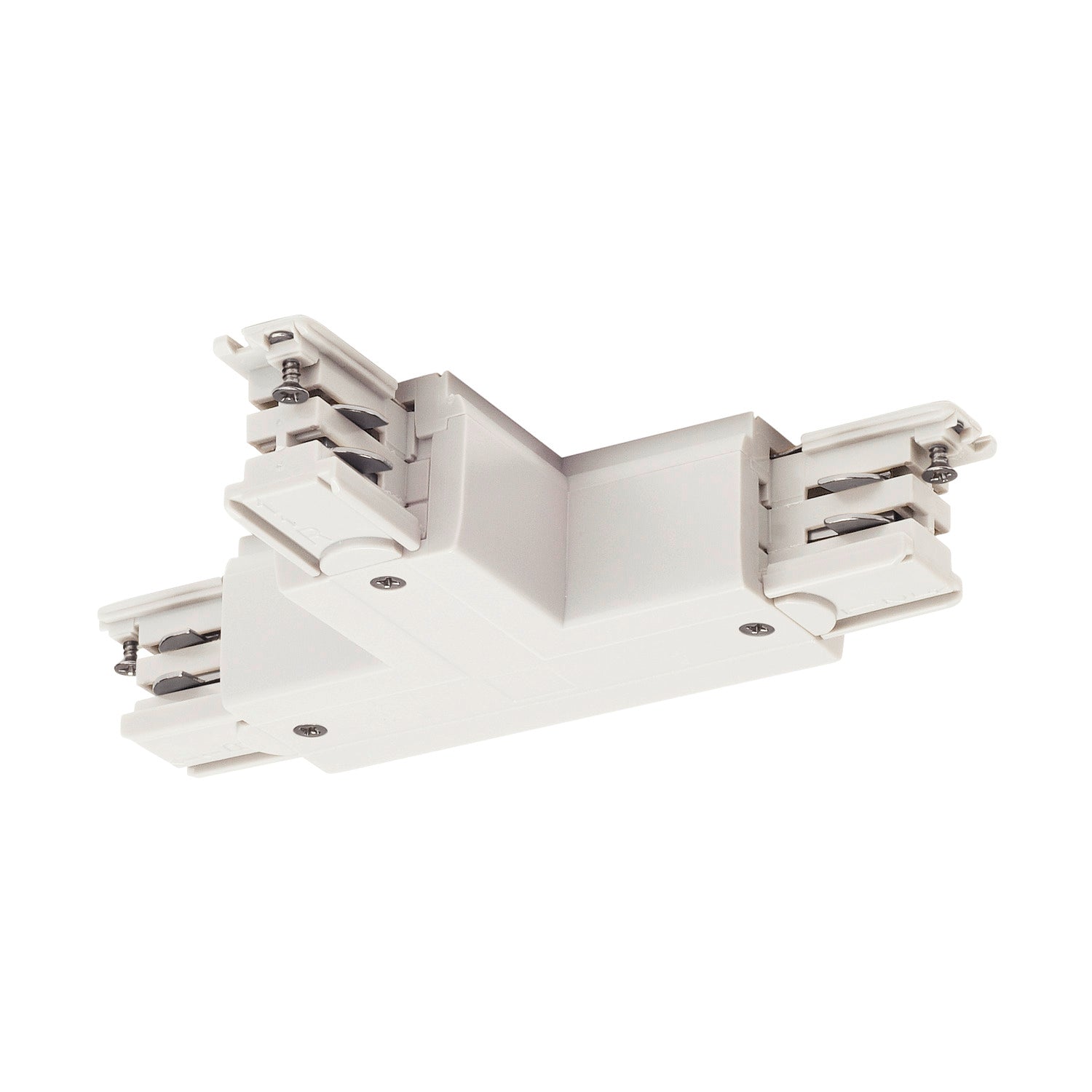 S-TRACK SYSTEM - Conector S-TRACK T, esquerdo, terra interior, com opção de alimentação, PHASE, branco