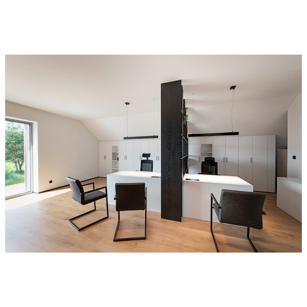 GLENOS II - GLENOS, luminária pendente de perfil, LED, 4000 K, preto, 1 m, 43 W