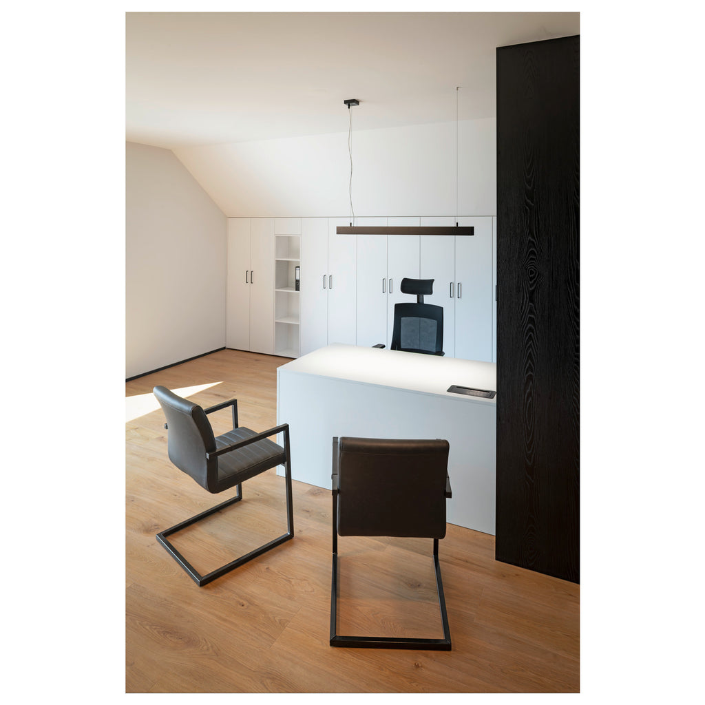 GLENOS II - GLENOS, luminária pendente de perfil, LED, 4000 K, preto, 1 m, 43 W