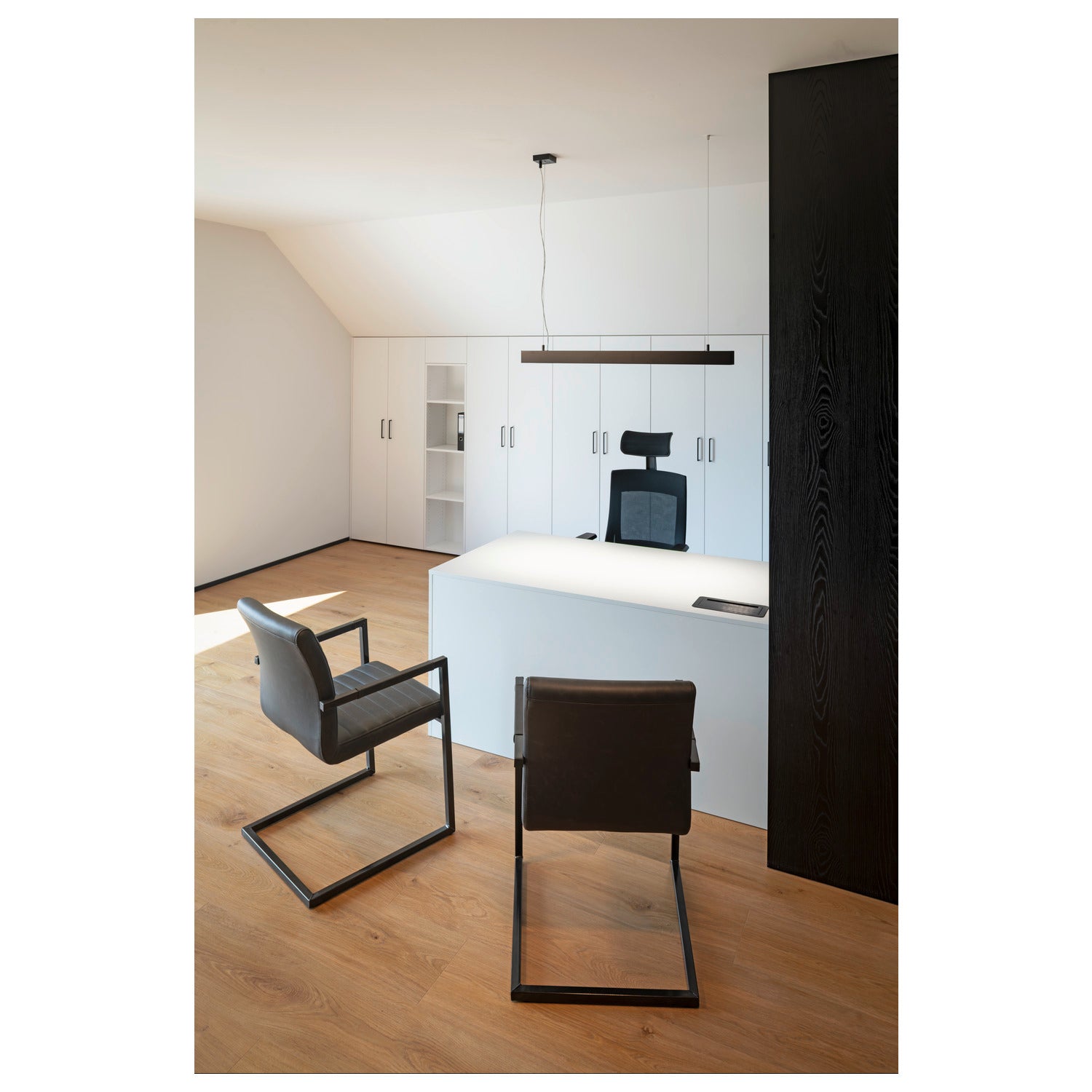 GLENOS II - GLENOS, luminária pendente de perfil, LED, 4000 K, preto, 1 m, 43 W