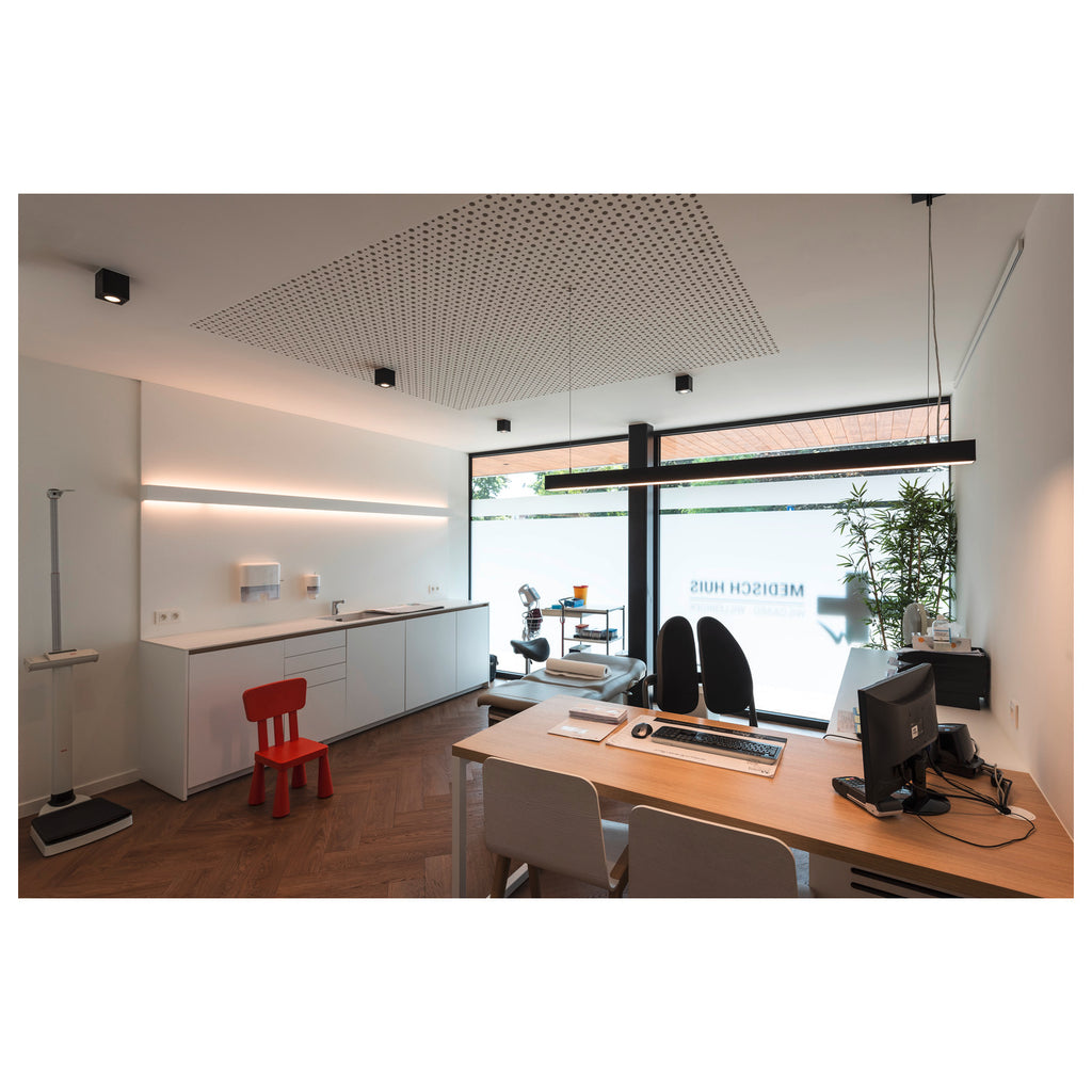 GLENOS II - GLENOS, luminária pendente de perfil, LED, 3000 K, preto, 2 m, 85 W