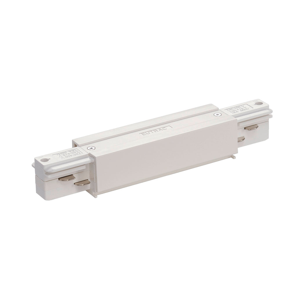 EUTRAC SYSTEM - EUTRAC Conectores longitudinais, com capacidade de alimentação, branco RAL 9016