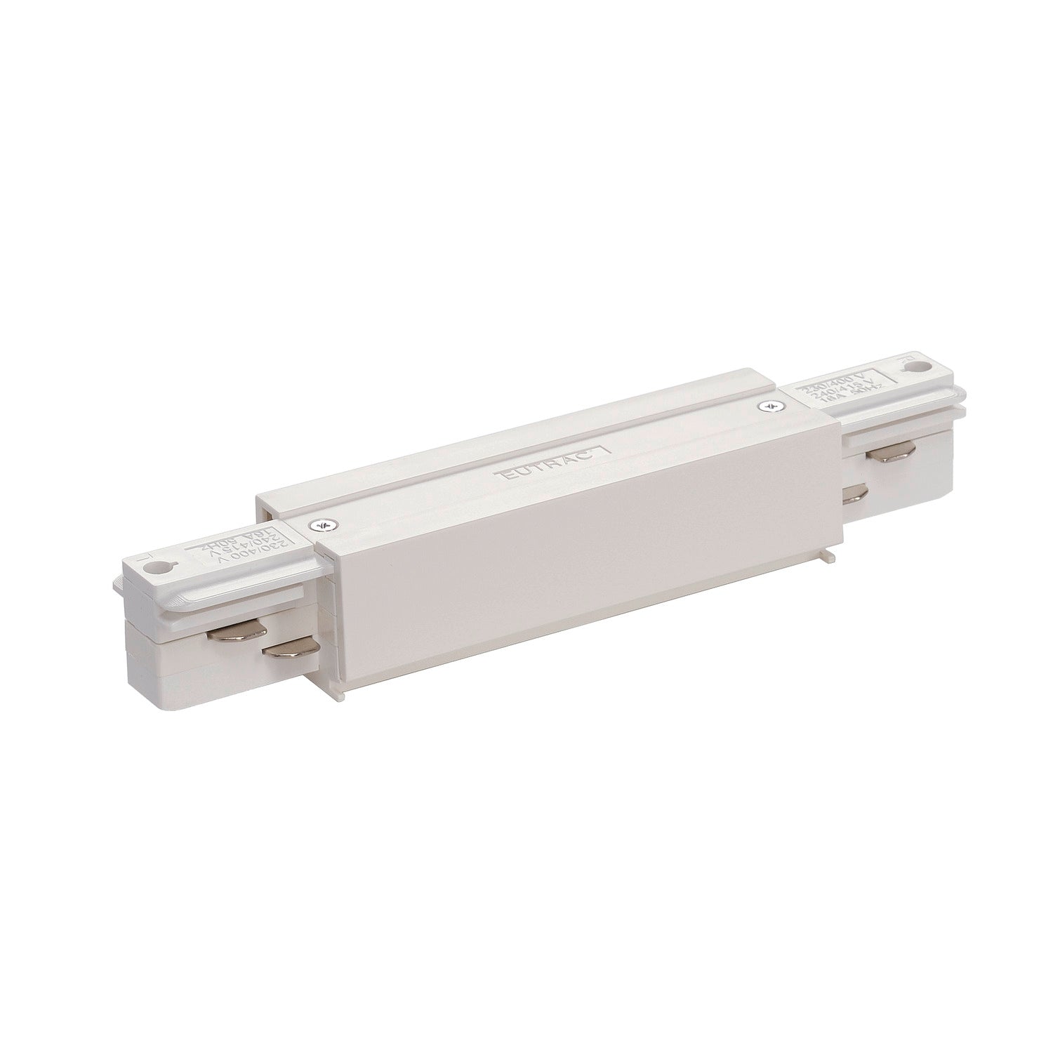 EUTRAC SYSTEM - EUTRAC Conectores longitudinais, com capacidade de alimentação, branco RAL 9016