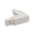 EUTRAC SYSTEM - EUTRAC Conector em L, com capacidade de alimentação, ligação à terra no exterior, branco RAL 9016