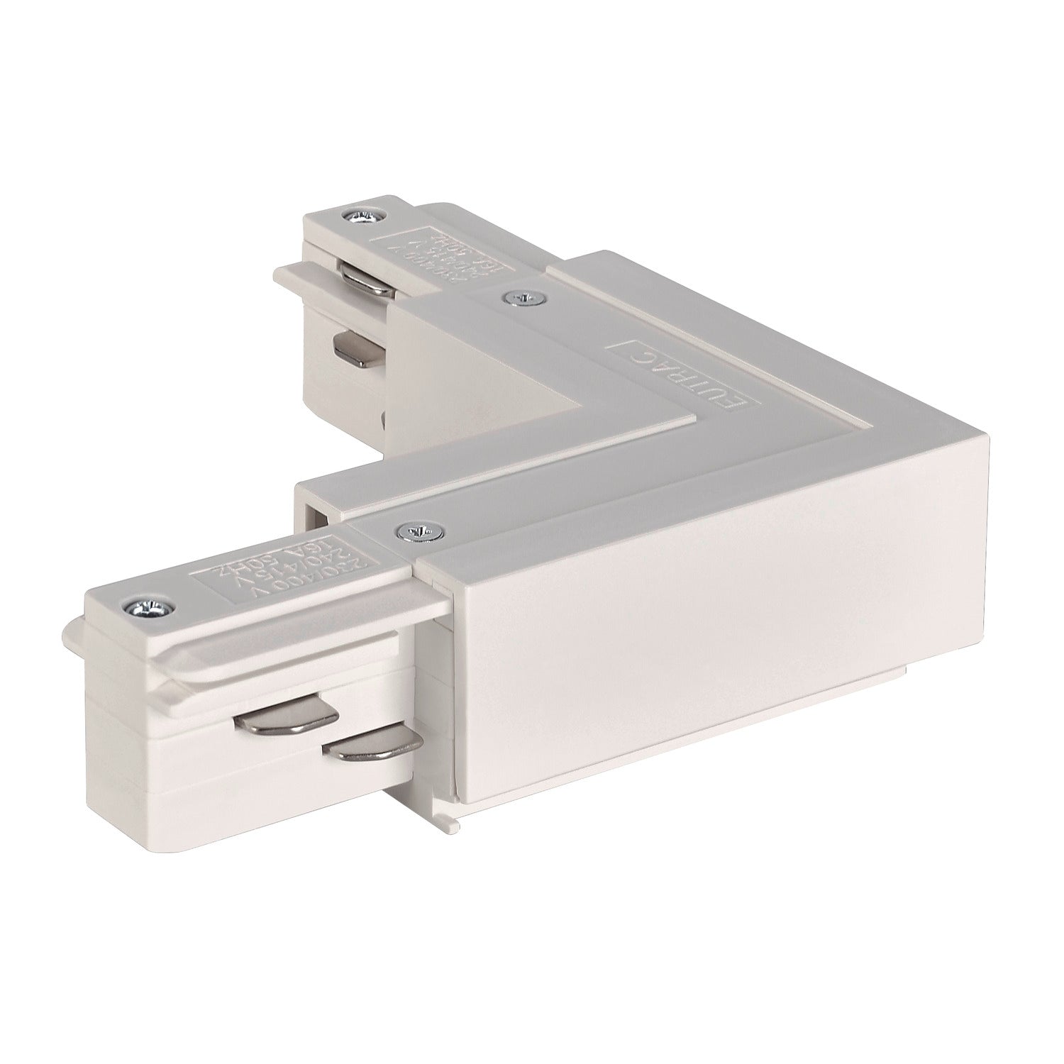 EUTRAC SYSTEM - EUTRAC Conector em L, com capacidade de alimentação, ligação à terra no interior, branco RAL 9016