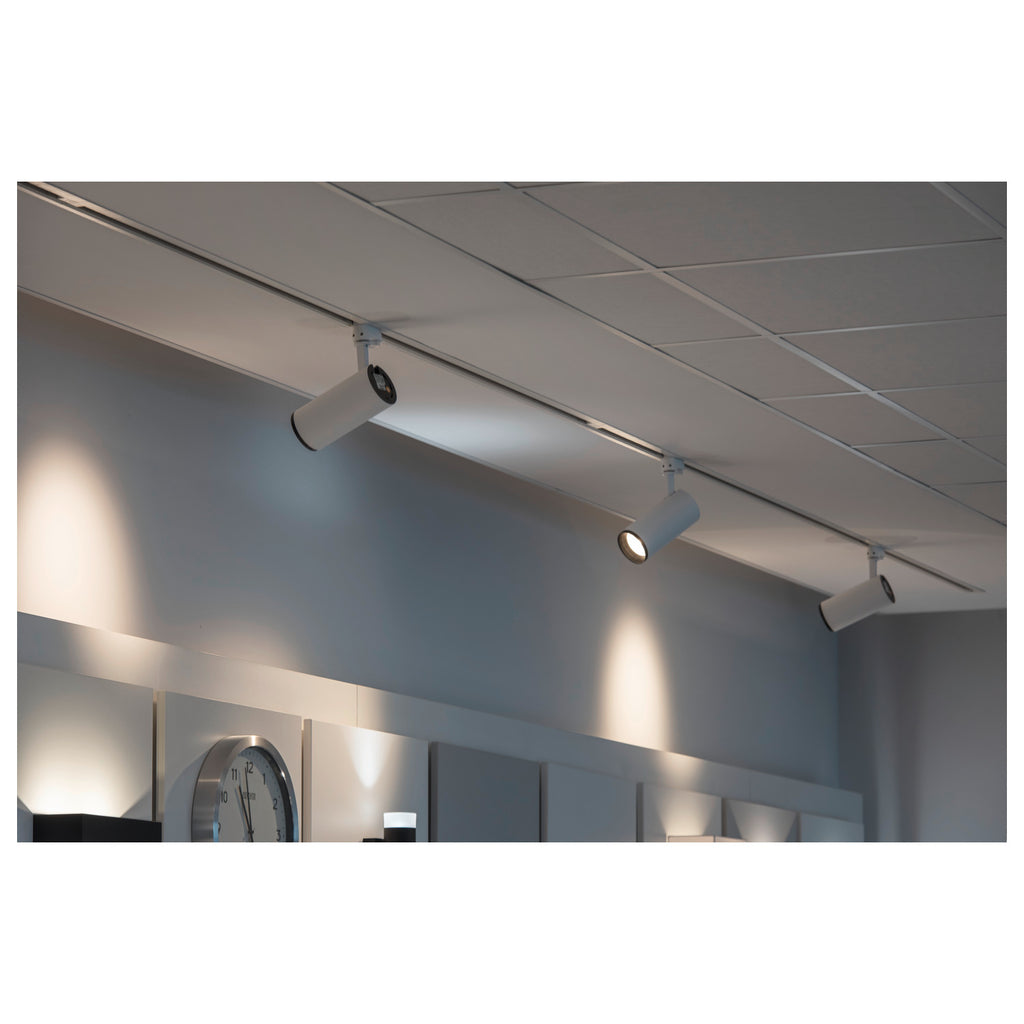 NUMINOS® M 3Ph., PHASE, 3~ Projetor, cilíndrico, 2700 K, 14 Watt, Ângulos de fases, 24°, branco mate / preto mate