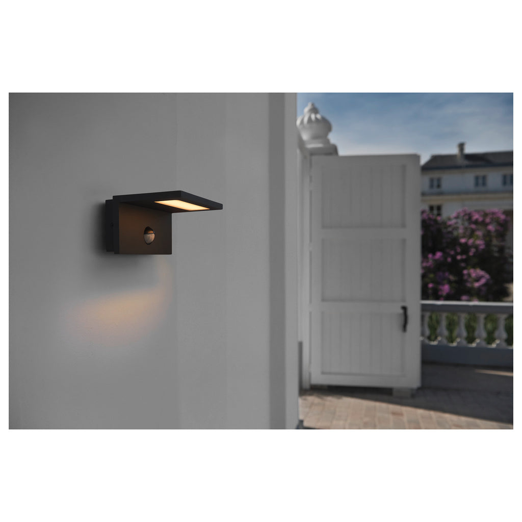 ANGOLUX SENSOR WL, luminária de montagem na parede LED Outdoor, IP44, antracite, 3000 K