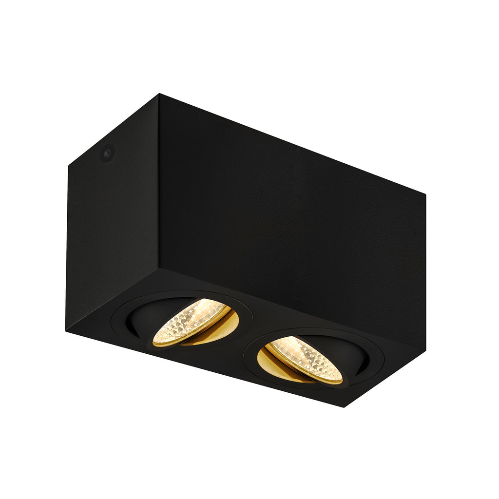 TRILEDO Double, luminária de embutir no teto Indoor LED, preto, 3000 K, 16 W