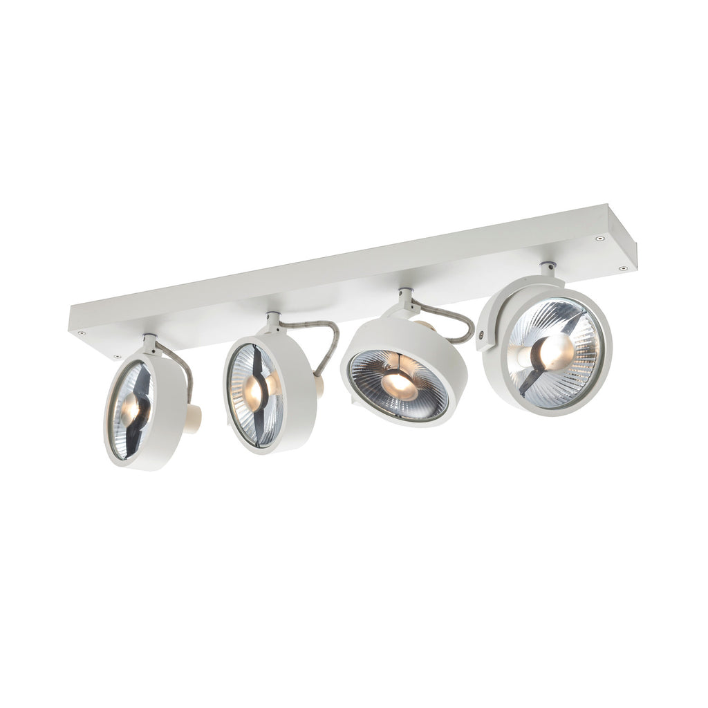 KALU CW, luminária de montagem na parede e no teto Indoor, quad, QPAR111, branco, 4x75 W